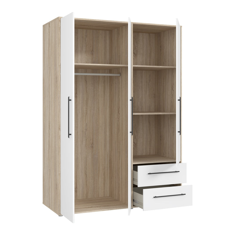 Wardrobe Razol 3 doors white-sonoma melamine 144.5x59x200cm