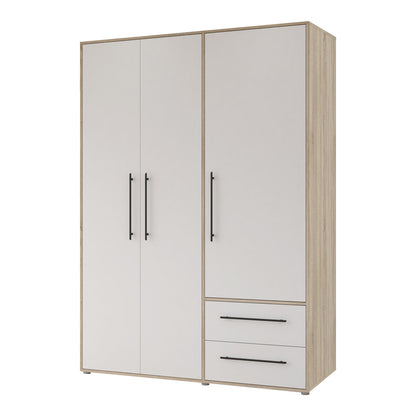 Wardrobe Razol 3 doors white-sonoma melamine 144.5x59x200cm