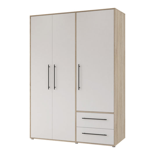 Wardrobe Razol 3 doors white-sonoma melamine 144.5x59x200cm