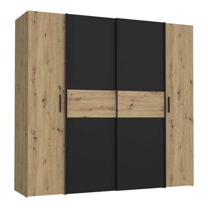 Wardrobe Bekerk black-oak melamine 200x61.5x190.5cm
