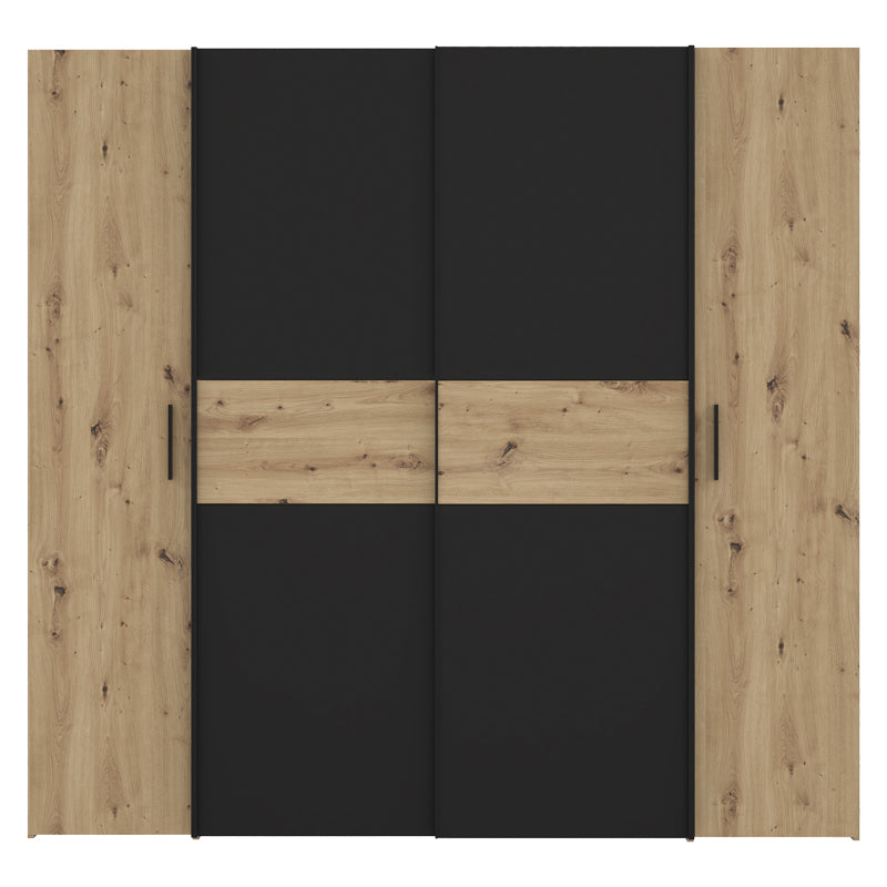Wardrobe Bekerk black-oak melamine 200x61.5x190.5cm