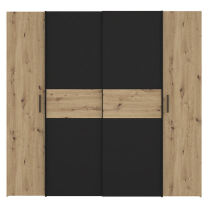 Wardrobe Bekerk black-oak melamine 200x61.5x190.5cm