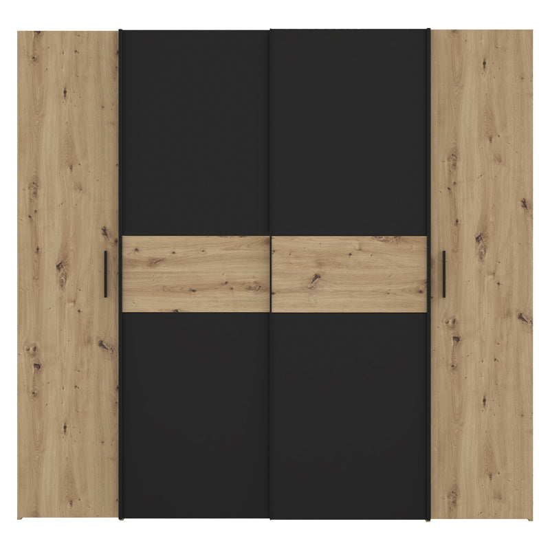 Wardrobe Bekerk pakoworld black-oak melamine 200x61.5x190.5cm