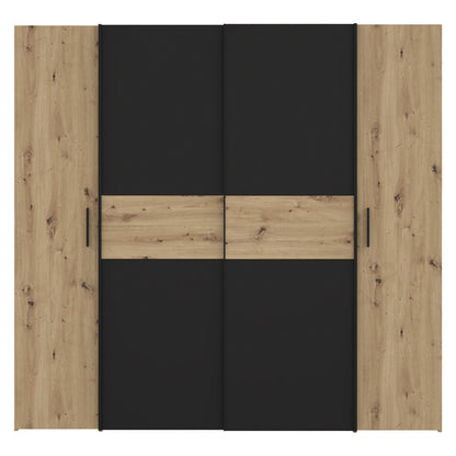 Wardrobe Bekerk pakoworld black-oak melamine 200x61.5x190.5cm