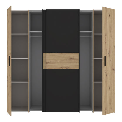 Wardrobe Bekerk black-oak melamine 200x61.5x190.5cm