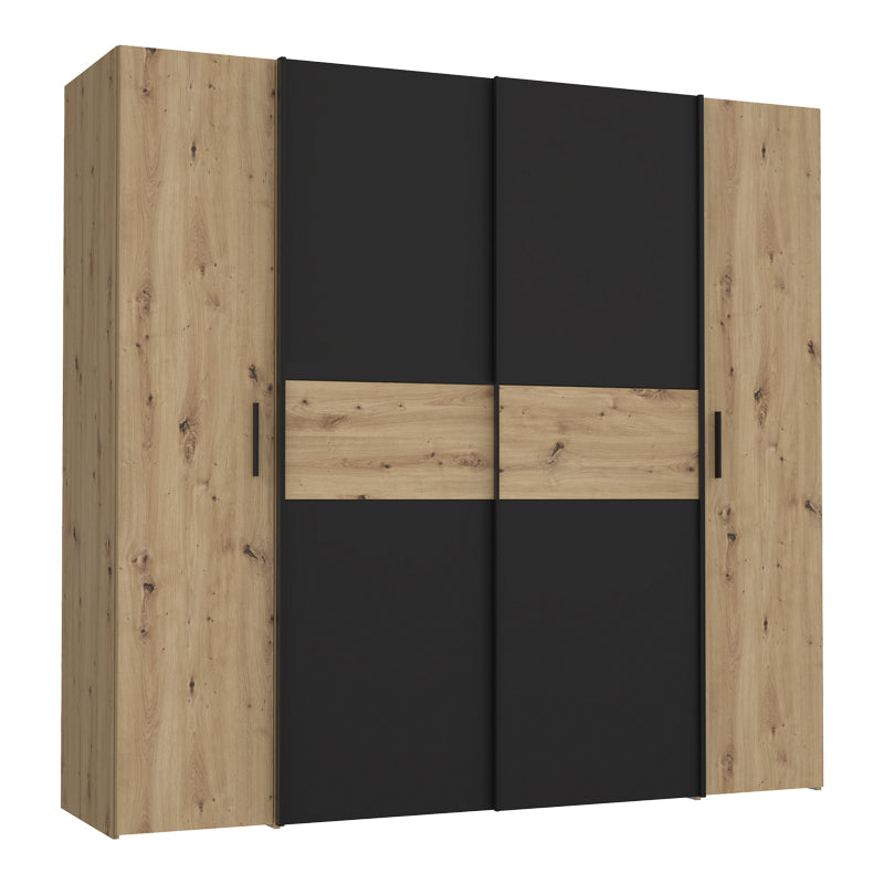 Wardrobe Bekerk pakoworld black-oak melamine 200x61.5x190.5cm