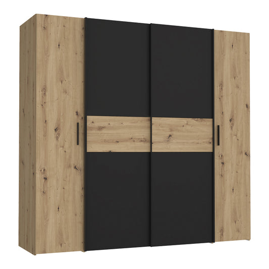 Wardrobe Bekerk pakoworld black-oak melamine 200x61.5x190.5cm