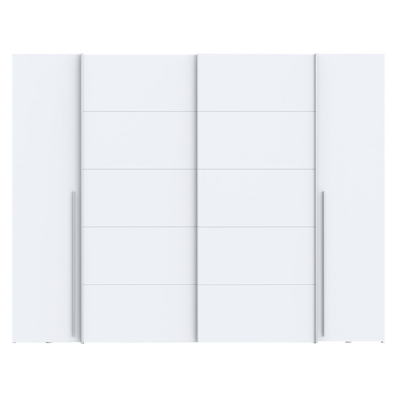 Wardrobe Verzo pakoworld 4 doors white melamine 270.5x61.5x210.5cm