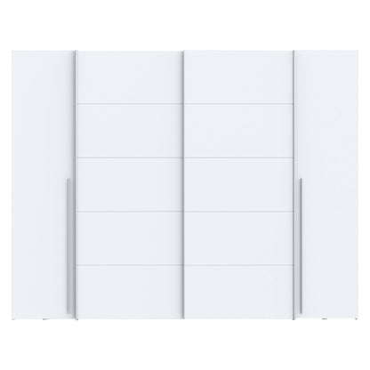 Wardrobe Verzo pakoworld 4 doors white melamine 270.5x61.5x210.5cm