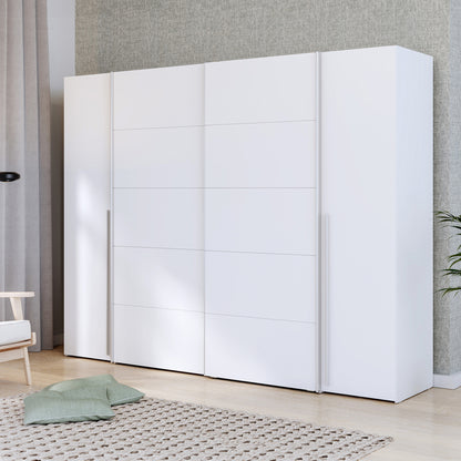 Wardrobe Verzo 4 doors white melamine 270.5x61.5x210.5cm