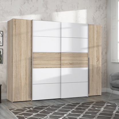 4-door wardrobe Verzo pakoworld oak-white melamine 270.5x61.5x210.5cm