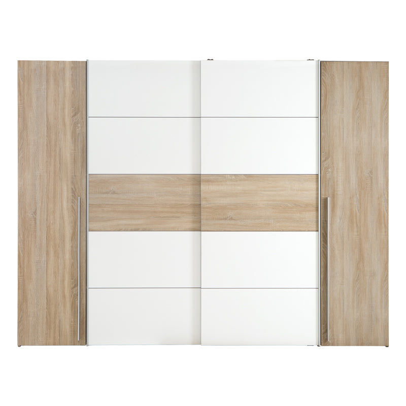 4-door wardrobe Verzo pakoworld oak-white melamine 270.5x61.5x210.5cm