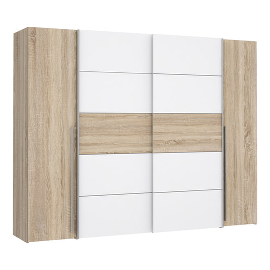 4-door wardrobe Verzo pakoworld oak-white melamine 270.5x61.5x210.5cm