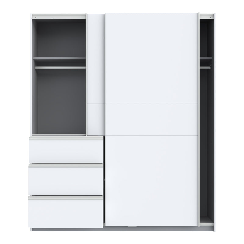 2-door ardrobe Gotion pakoworld white melamine 200x61x200.5cm