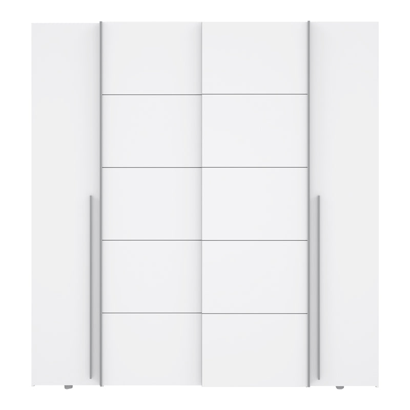 4-door wardrobe Lamore pakoworld white melamine 200x61.5x210.5cm