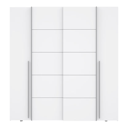 4-door wardrobe Lamore pakoworld white melamine 200x61.5x210.5cm