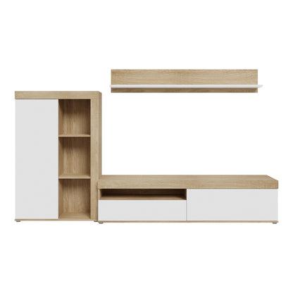 Living room complex Zorbi pakoworld white-sonoma oak melamine 265x41x158.5cm