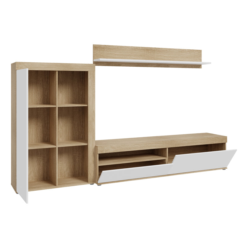 Living room complex Zorbi pakoworld white-sonoma oak melamine 265x41x158.5cm