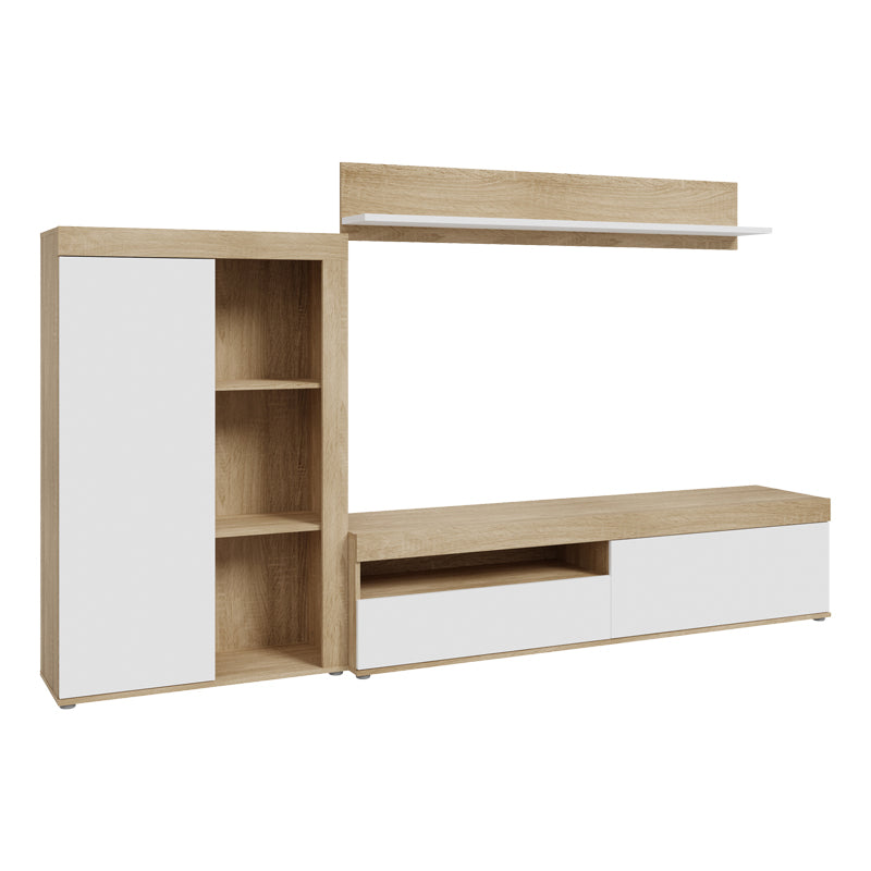 Living room complex Zorbi pakoworld white-sonoma oak melamine 265x41x158.5cm