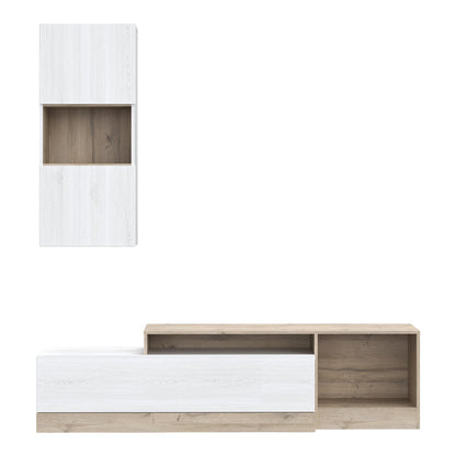 Living room complex Halmi pakoworld white-oak μελαμίνης 180x39x190cm