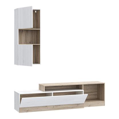 Living room complex Halmi pakoworld white-oak μελαμίνης 180x39x190cm