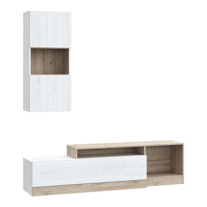 Living room complex Halmi pakoworld white-oak μελαμίνης 180x39x190cm