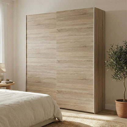 Wardrobe Noez 2 doors with shelves sonoma melamine 170.5x61x190.5cm