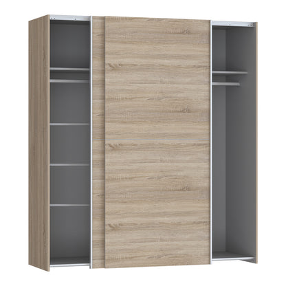 Wardrobe Noez pakoworld 2 doors with shelves sonoma melamine 170.5x61x190.5cm