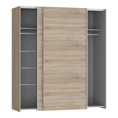 Wardrobe Noez 2 doors with shelves sonoma melamine 170.5x61x190.5cm