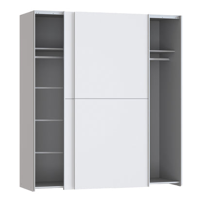 Wardrobe Noez pakoworld 2 doors with shelves white melamine 170.5x61x190.5cm