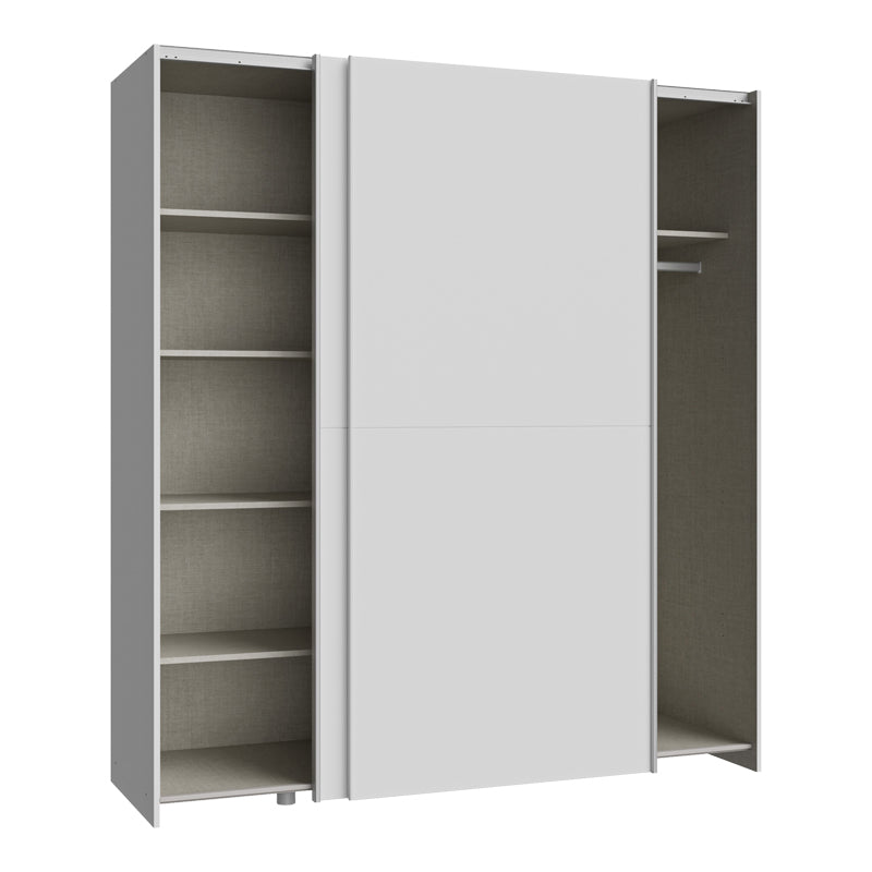 Wardrobe Noez I 2 doors with shelves in white color 170.5x61x190.5cm