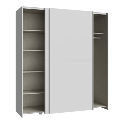 Wardrobe Noez I 2 doors with shelves in white color 170.5x61x190.5cm