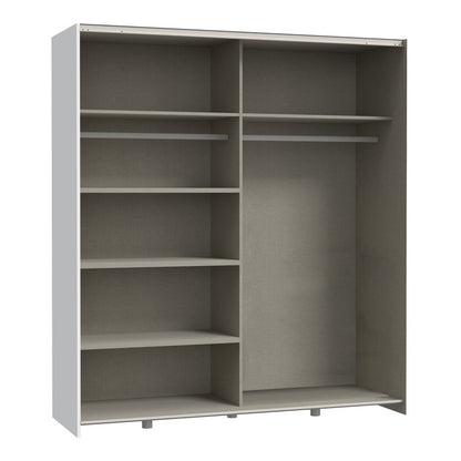 Wardrobe Noez I 2 doors with shelves in white color 170.5x61x190.5cm