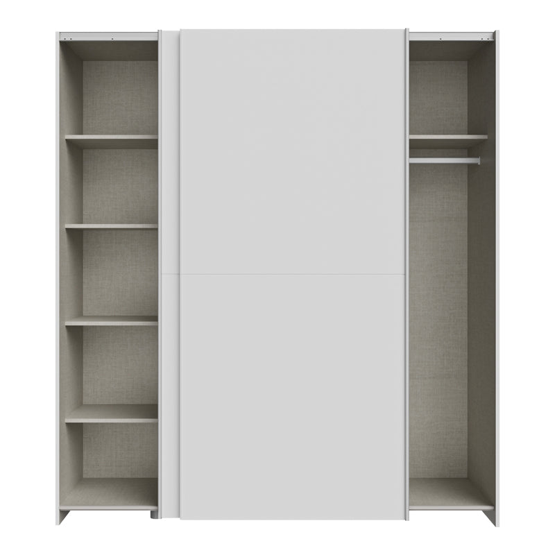 Wardrobe Noez I 2 doors with shelves in white color 170.5x61x190.5cm
