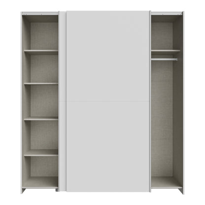 Wardrobe Noez I 2 doors with shelves in white color 170.5x61x190.5cm