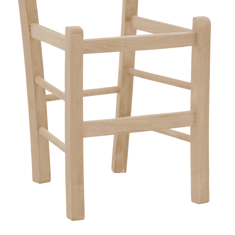 Coffee shop chair Seimi pakoworld criss cross unpainted wood 42x40x89cm