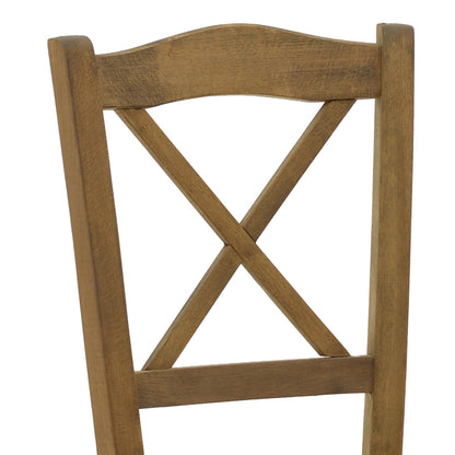 Coffee shop chair Seimi pakoworld criss cross walnut wood 42x40x89cm