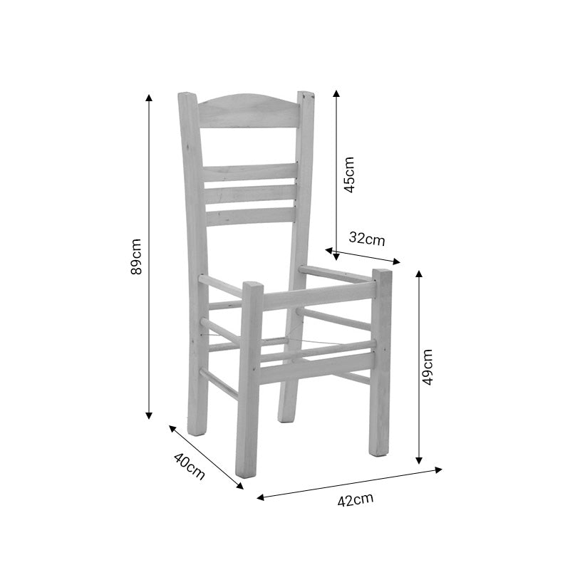 Coffee shop nice chair Ronson pakoworld unpainted wood 42x40x89cm