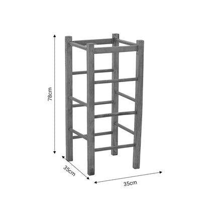 Coffee shop stool without width Bodier pakoworld unpainted wood 35x35x78cm