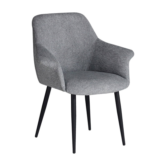 Armchair Parsow pakoworld light grey fabric-black metal leg 77x63x85cm