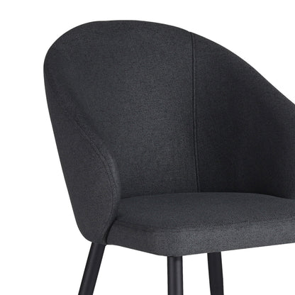 Armchair Patya pakoworld dark grey fabric- black metal leg 56x61x82cm