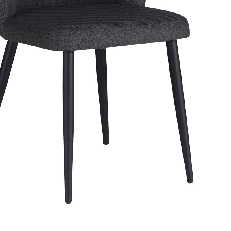 Chair Piyan pakoworld anthracite fabric- black metal leg 55x58.5x80cm