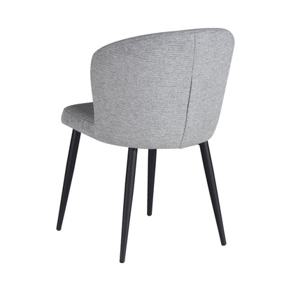 Chair Piyan pakoworld light grey fabric- black metal leg 55x58.5x80cm