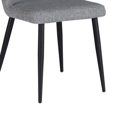 Chair Piyan pakoworld light grey fabric- black metal leg 55x58.5x80cm