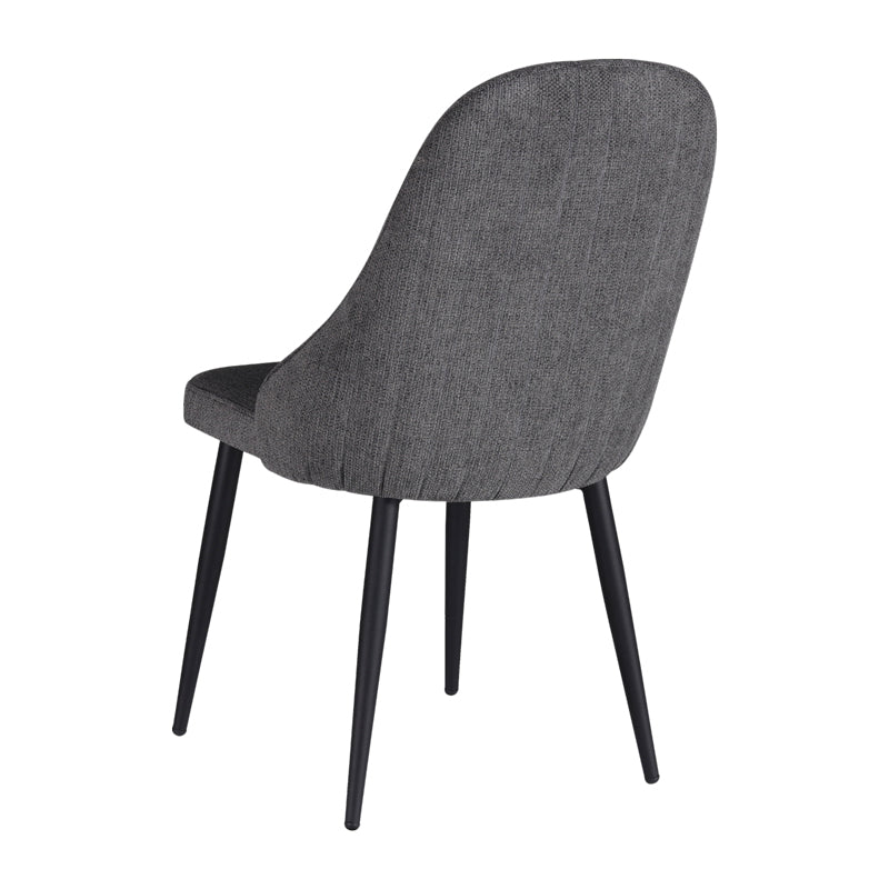 Remis pakoworld chair dark gray fabric-leg black metal 49x61x91cm