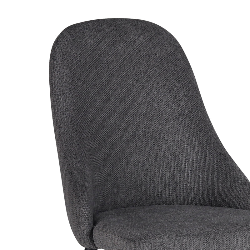 Remis pakoworld chair dark gray fabric-leg black metal 49x61x91cm