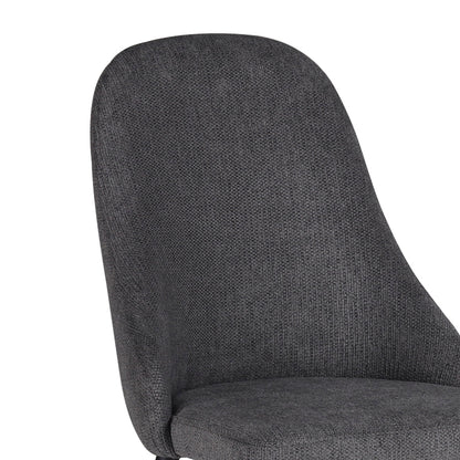 Remis pakoworld chair dark gray fabric-leg black metal 49x61x91cm
