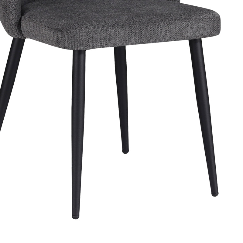 Remis pakoworld chair dark gray fabric-leg black metal 49x61x91cm