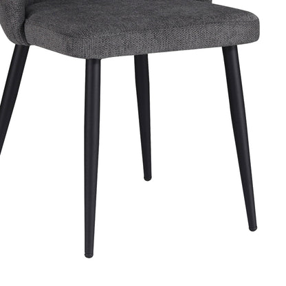Remis pakoworld chair dark gray fabric-leg black metal 49x61x91cm
