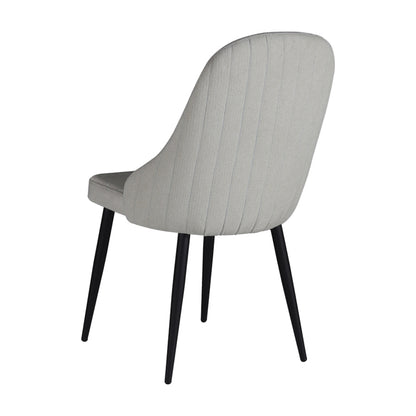 Chair Remis pakoworld cream fabric-black metal leg 49x61x91cm